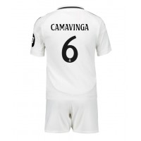 Real Madrid Eduardo Camavinga #6 Hjemmedraktsett Barn 2024-25 Kortermet (+ Korte bukser)